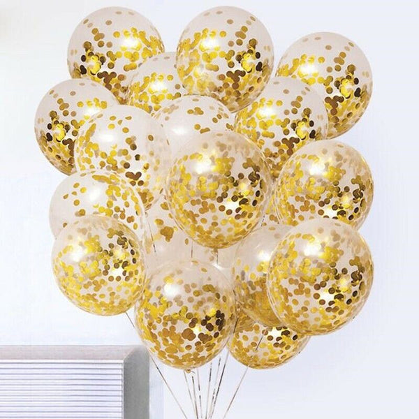 Up50x Gold Confetti Balloon Latex Standard Retro Balloons Wedding Birthday Party