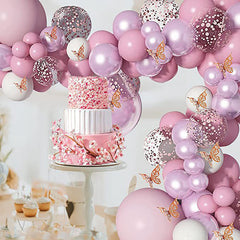 Pink Confetti Balloon Garland Arch Kit Butterfly Birthday Wedding Party Decor AU