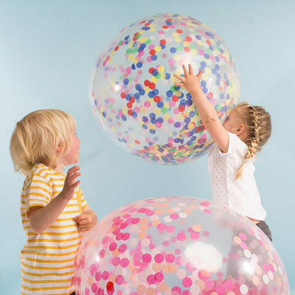 Giant 90cm Confetti Balloons Glitter Clear Latex Birthday Party Wedding Balloon