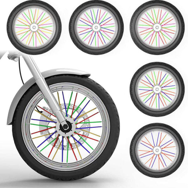 72PCS Bicycle Wheel Spoke Motorcycle Spoke Wrap Kit Bike Mountain Spoke Sleeve