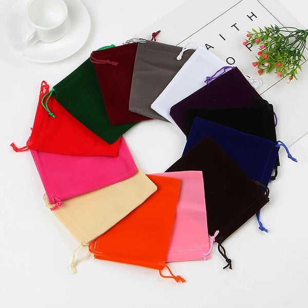 UP 100X Velvet Pouch Drawstring Bags Wedding Favour Gift Party Jewellery Packing