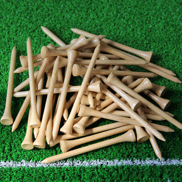 UP 200Pcs Bamboo Wooden Golf Tees 70mm & 83mm 2 Size Golf Accessories Training