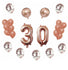 24pcs/set 30th Happy Birthday Balloon Rose Gold Chrome Confetti Number Balloons - Lets Party