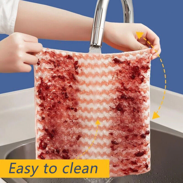 10x 25cm Microfibre Cloth Rag Bulk Car Kitchen Glass Cleaning Towel Washing - Lets Party