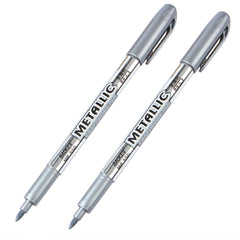 2x Silver Metallic Liquid Marker Pen Waterproof Album Photo Wedding Card DIY