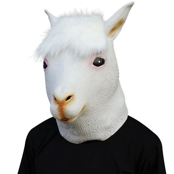 Latex Mask Horse Head Mask Animal Head Creepy Halloween Costume Theater Toy Party - Lets Party