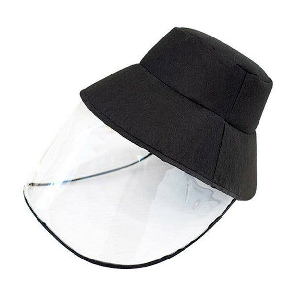 Fisherman Cap + Protective Clear Mask Saliva-proof Dust-proof Sun Visor Hat  - Lets Party