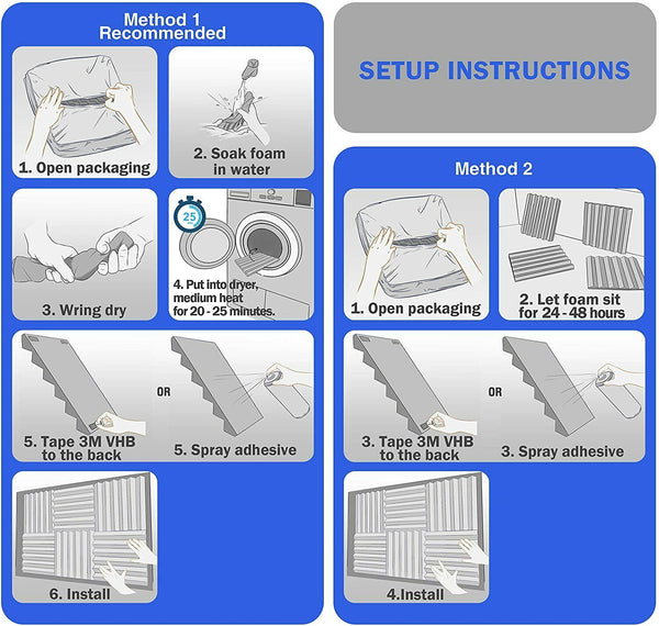 12PCS Studio Acoustic Foam Sound Absorption Proofing Tiles Panel Wedge - Lets Party