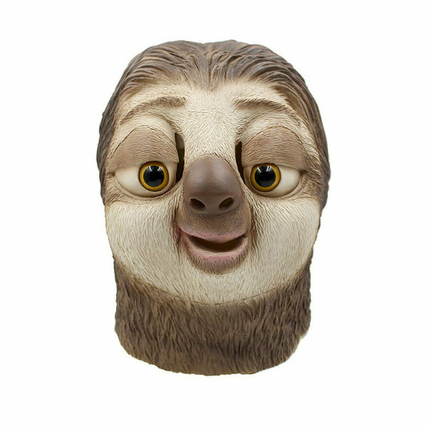 Halloween Latex Mask Full Head Animal Cosplay Costume Zootopia Sloth Props Party - Lets Party