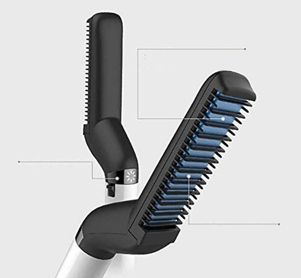 Quick Beard Straightener Hair Styler Multifunctional Comb Curler Show Cap Men - Lets Party