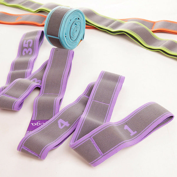 9 Segment Yoga Stretch Strap Training Belt Leg Body Fitness Exercise Gym Elastic - Lets Party