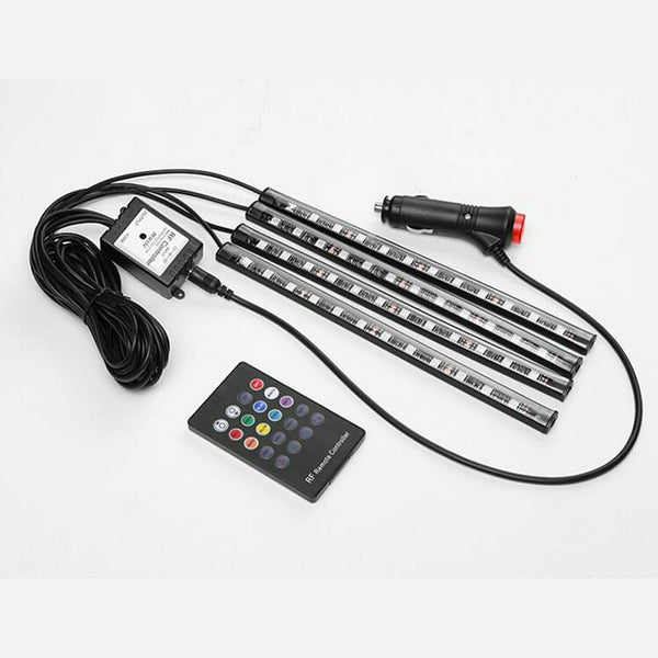 RGB 7 Color LED Neon Strip Light Music Remote Control For Car Interior Lighting - Lets Party