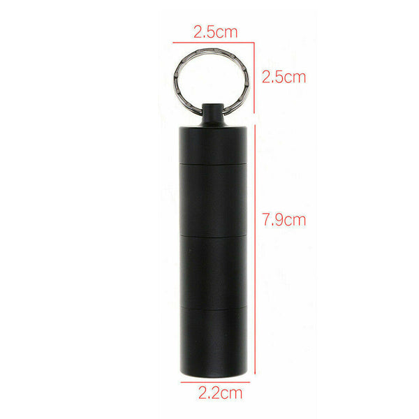Mini Keychain Aluminum Pill Container Waterproof Medicine Holder Case Keyring - Lets Party