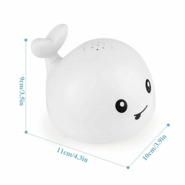 Baby Bath Toys White  Whale Automatic Spray Water Bath Toy w/ LED Light Kids Xmas Gift - Lets Party