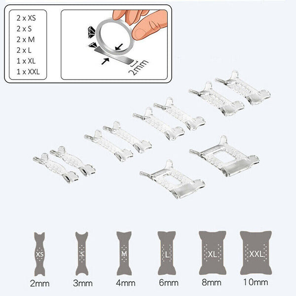 12x Invisible Tightener Ring Size Reducer Resizing Adjuster Pad Jewellery Tools - Lets Party