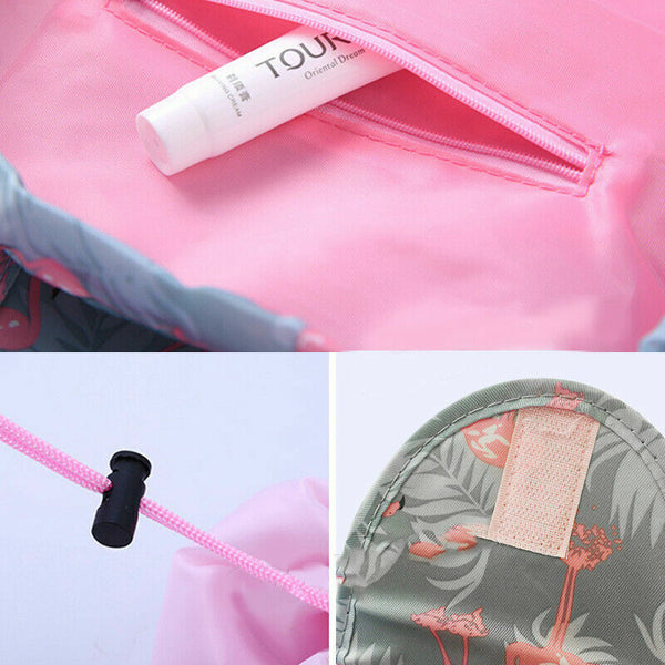 Black Lazy Cosmetic Bag Printing Drawstring Makeup case Storage Bag Portable Travel - Lets Party