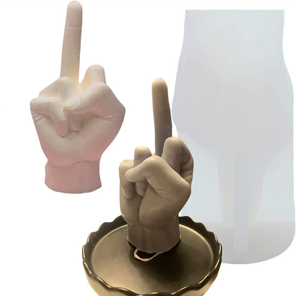 2X 3D Gesture Candle Mold DIY Aromatherapy Candle Making Plaster Silicone Moulds