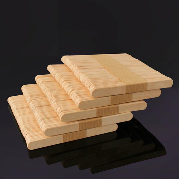 50/100x  Wooden Craft Sticks Paddle Pop Ice Lolly Ice Cream Stick Coffee Stirrer