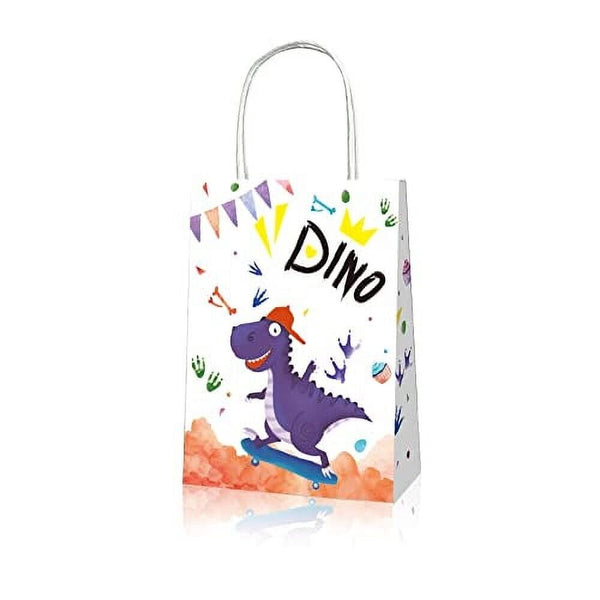 12PCS Dinosaur Paper Loot Lolly Gift Bag Party Supplies Kids Birthday Favour