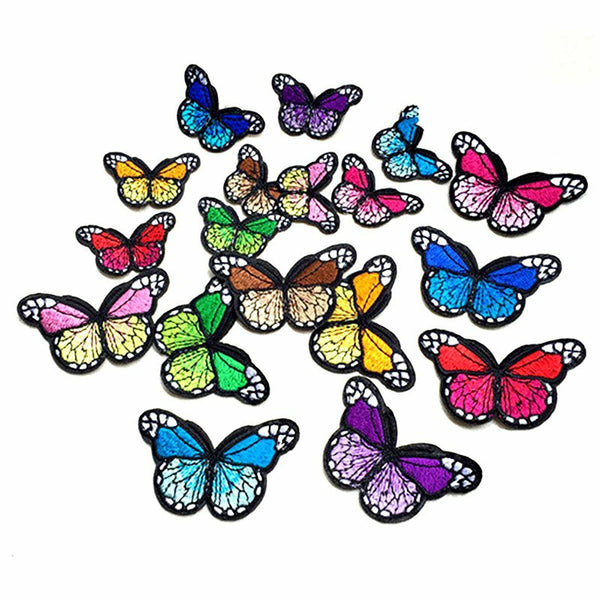 10pcs Butterfly Embroidered Cloth Iron On Patch Sew Motif Applique Craft