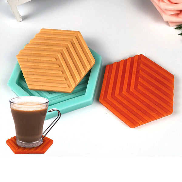 Silicone Coaster Mat Storage Holder Set Resin Casting Mold Epoxy DIY Mould Craft