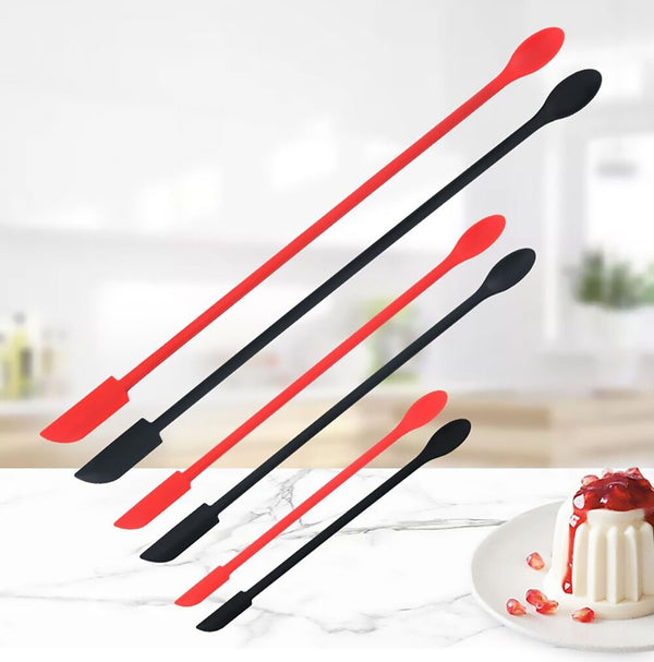 3/6X Silicone Mini Spatula Jar Scraper Scoop Tip Double Headed Cosmetic Spoon AU