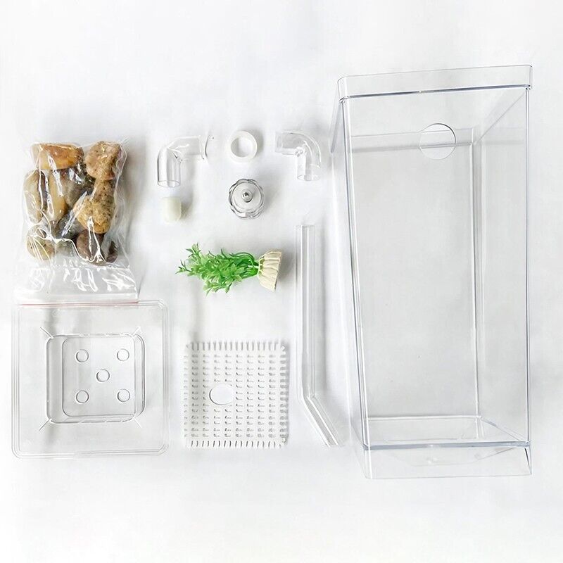 Small Fish Tank Self Cleaning Aquarium Complete Kit with Light Gravity  Clean 