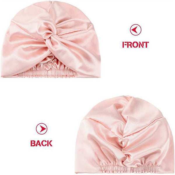 Soft Silk Night Cap Care Bonnet Double-layer Sleeping Cap Hair Styling AU