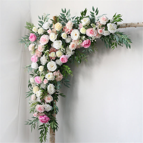 4PCS Set Artificial Flower Runner Arrangement Panel Wall Rose DIY Wedding Party
