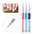 3Pcs Nail Art Liner Brush Pen Rhinestone Handle Salon Using Nylon Hair Brushes