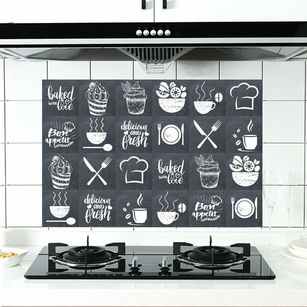 24x Mosaic Wall Tile Stickers Self-adhesive Kitchen Stick on tiles 15x15CM Decor