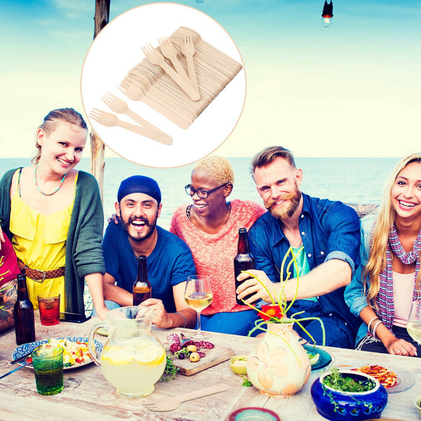 100-2000x Recycle Disposable Wooden Forks Eco friendly Compostable Wedding Party