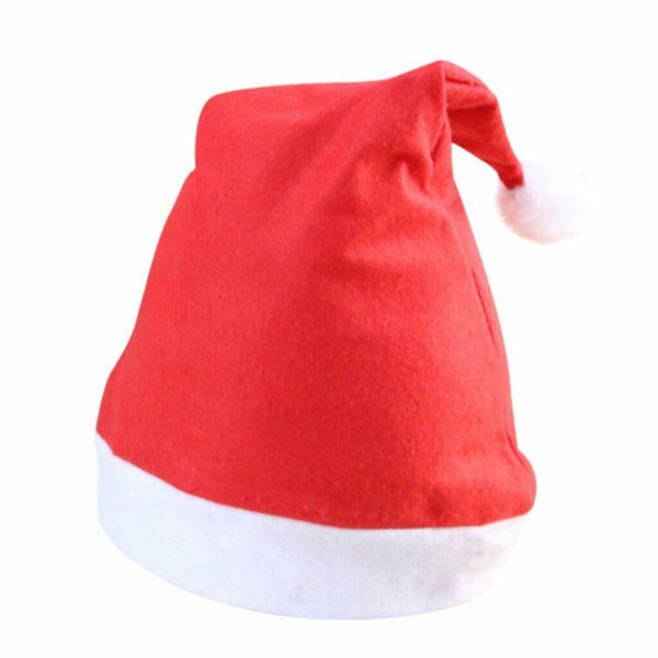 2X Santa Hat Christmas Fluffy Soft Xmas Cap Holiday Costume Office Party Adult