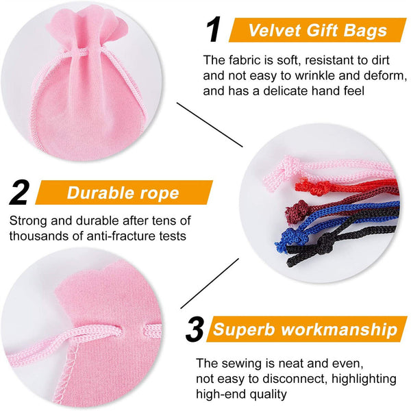 20PCS Velvet Pouch Drawstring Bags Wedding Favours Gift Party Jewellery Packing
