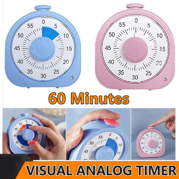 60 Minutes Visual Analog Timer Countdown Clock Time Management Kids Adult Tool
