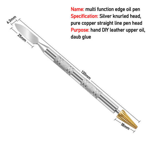 Dual Head Leather Edge Oil Dye Paint Pen Applicator Paint Roller DIY Leather AU