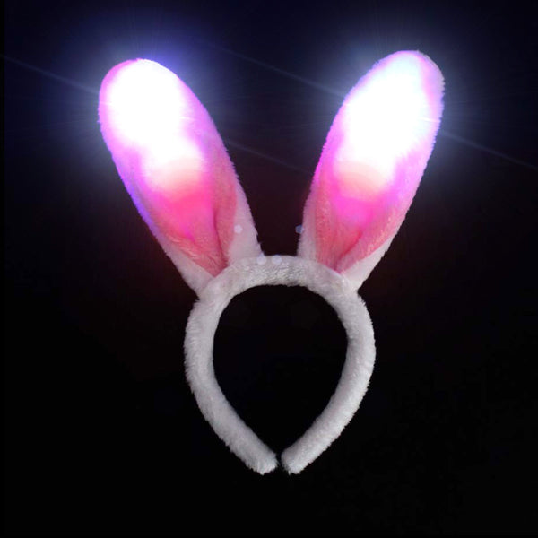 1x Long Bunny Rabbit Ears LED Glow Kids Headband Party Costume Cosplay Hair Deco - Lets Party