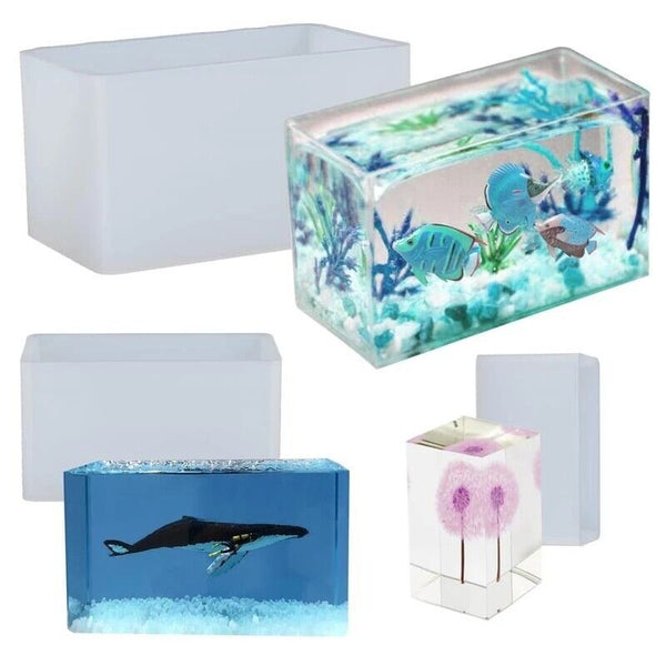 Square Cube Resin Casting Mold Silicone Dried Flower Specimen Making Epoxy Mould