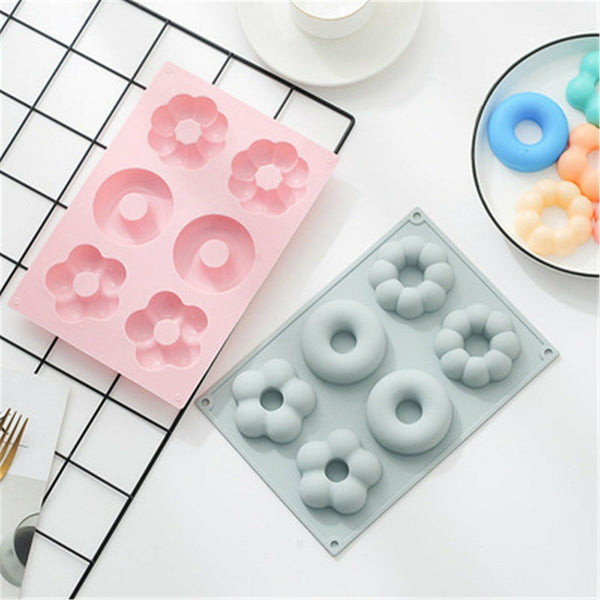 2pcs Silicone Mould Chocolate Donut Cake Muffin Baking Pan Cupcake Cake Tray AU