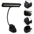 9 LED Flexible Clip-on Music Stand Reading Light Bed Table Desk Lamp Black