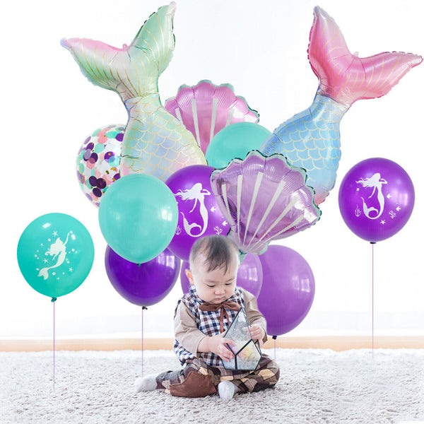 22/44X Mermaid Tail Balloons Set Party Supplies Kids Girls Birthday Decoration