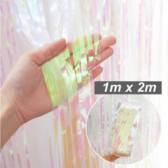 Metallic Tinsel Curtain Foil 2m 3m Backdrop HenParty Birthday Wedding Decoration