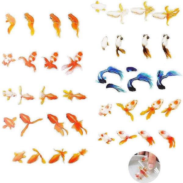 UP 50X Resin Painting Goldfish Sticker 3D Water Paint Clear Film DIY Decor Gift