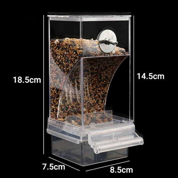 1 or 2x No Mess Bowl Auto Cage Bird Feeder Cup Automatic Parrot Canary Cockatiel