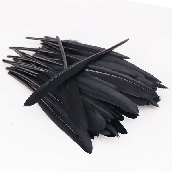 50pcs Black 10-15cm Goose Feathers DIY Craft Cake Party Wedding Decoration AU