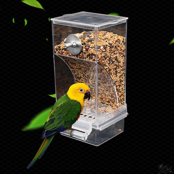 1 or 2x No Mess Bowl Auto Cage Bird Feeder Cup Automatic Parrot Canary Cockatiel