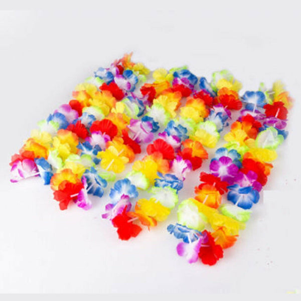Hawaiian Flower Lei Leis Necklace Tropical Beach Luau Party Garland