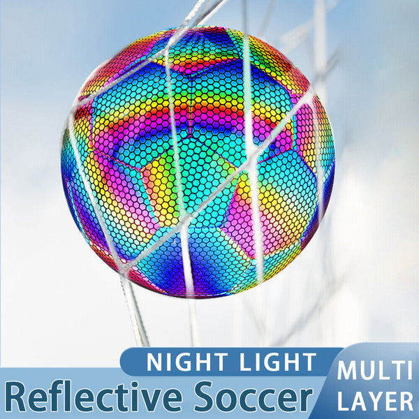 Reflective Soccer Ball Luminous Night Glow Footballs Student Training RL