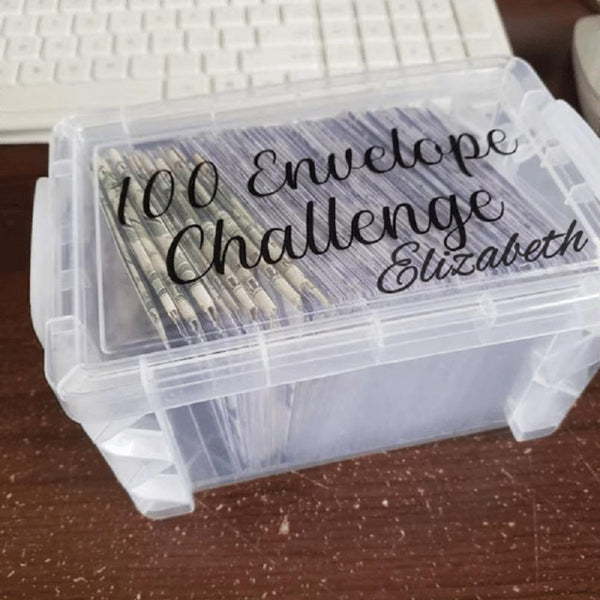 100 Envelope Challenge Box Set Savings Challenges Budget Box with Cash Envelopes