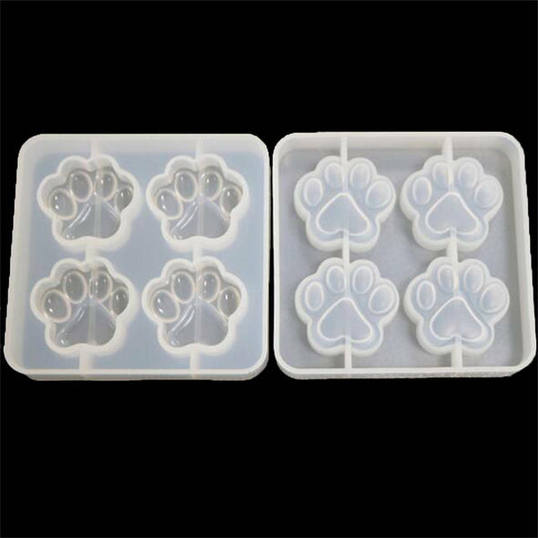 Silicone Keychain Jewelry Tag DIY Epoxy Mould Cat Paw Mold Resin Casting Mold
